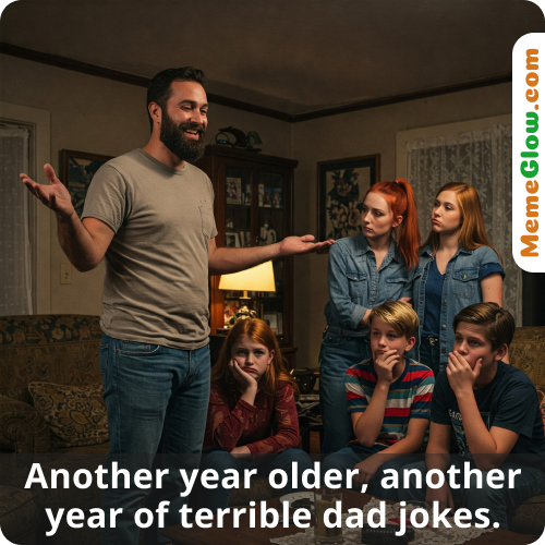Birthday dad joke meme