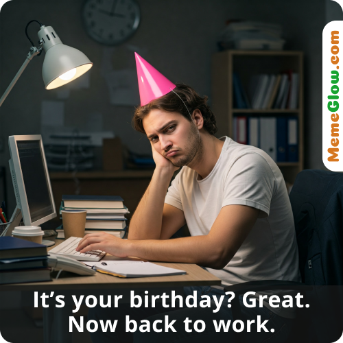 Funny birthday work meme for him