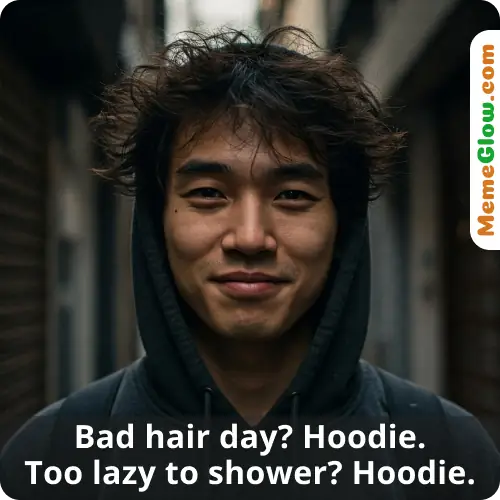 Bad hair day funny hoodie meme
