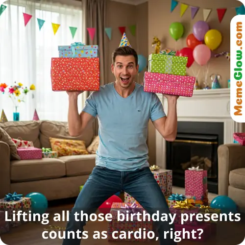 Funny birthday weight lifting meme