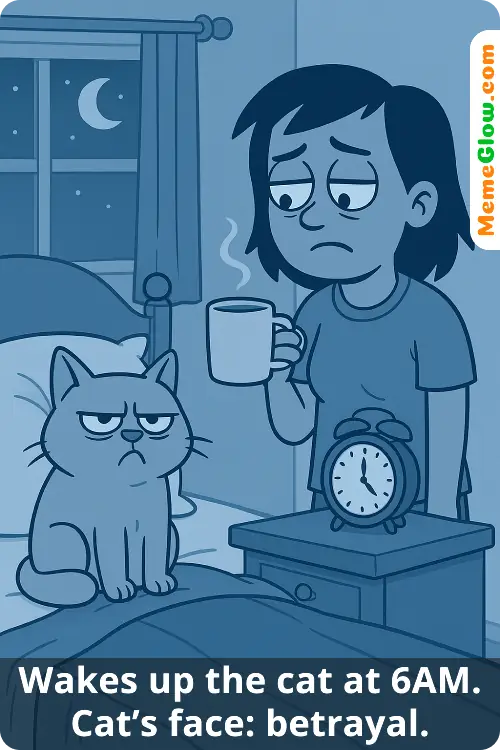 Cat betrayal good morning meme