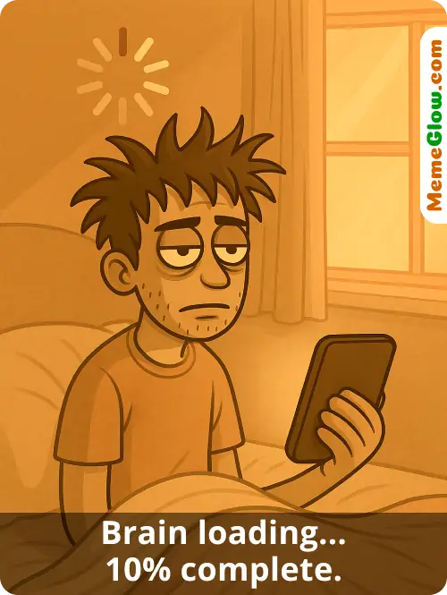 Brain booting up good morning meme