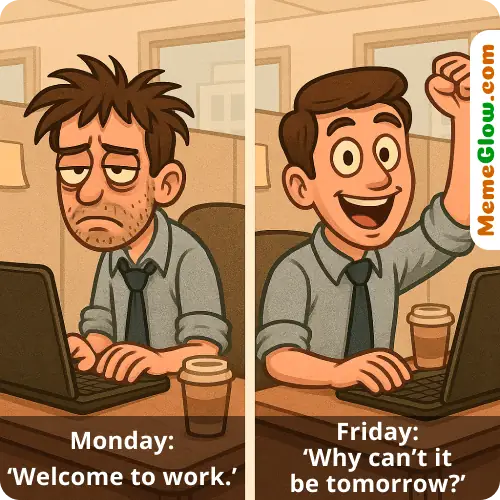 Good morning meme: Monday vs. Friday