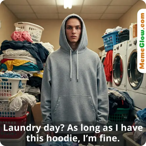 Laundry day hoodie meme