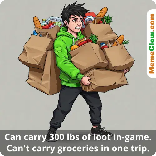 Real life inventory problem gaming meme