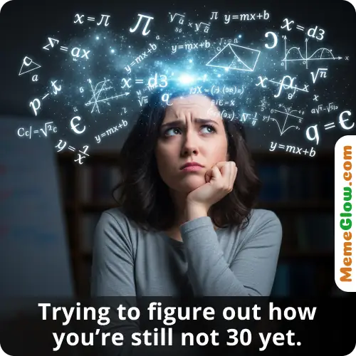 Confused math lady birthday meme