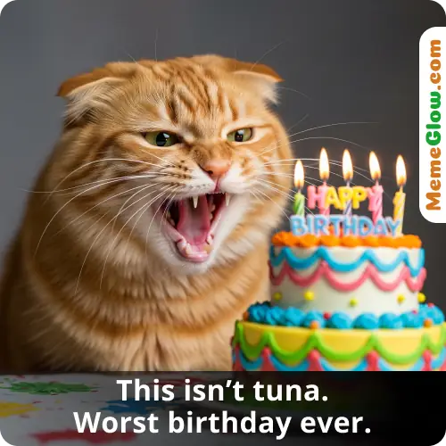 Screaming cat birthday meme