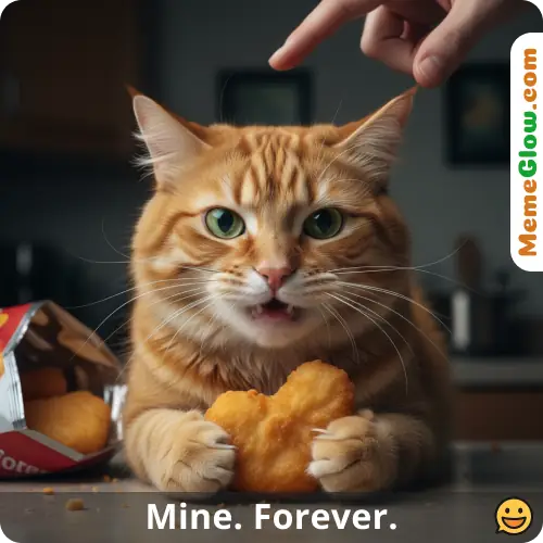 angry snack stealer cat meme