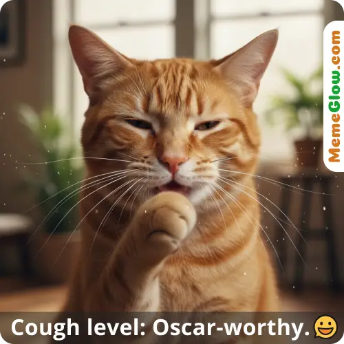 cat coughing level meme