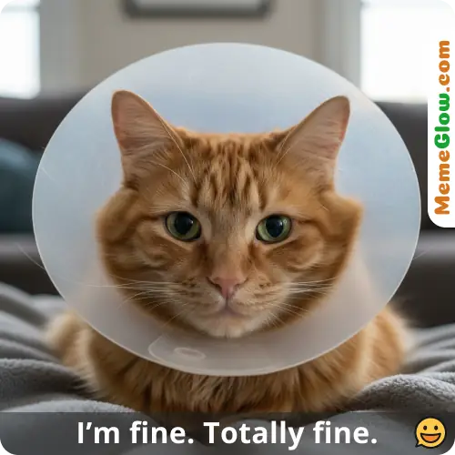cat in a cone funny meme