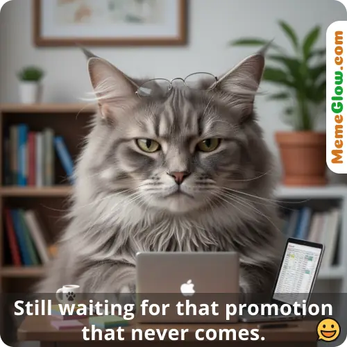 grouchy cat at work meme